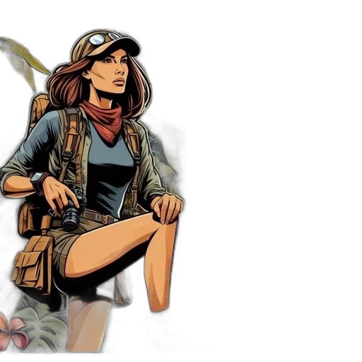 comic book art, concept art, cartoon, fantasy art transparent PNG cut-out