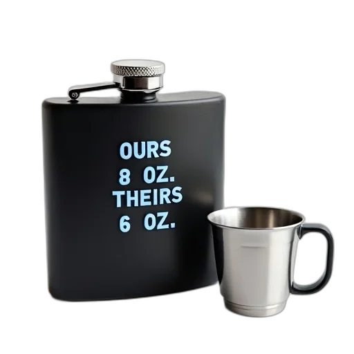 black, metal, flask, silver transparent PNG cut-out