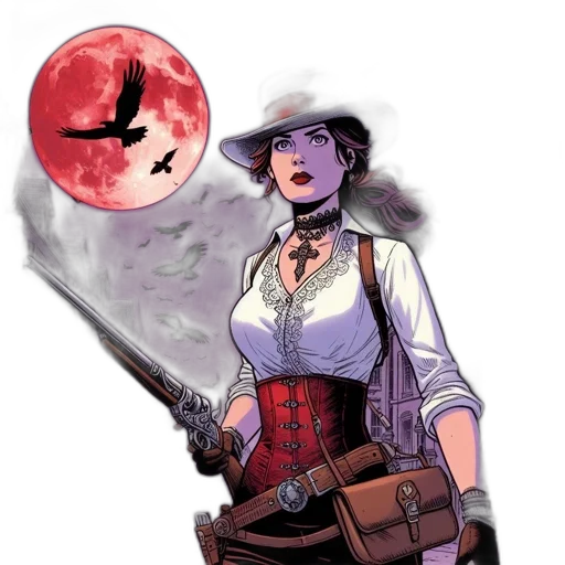 comic book art, concept art, fantasy art, cartoon transparent PNG cut-out