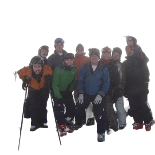 staff, snow, group, skiers transparent PNG cut-out