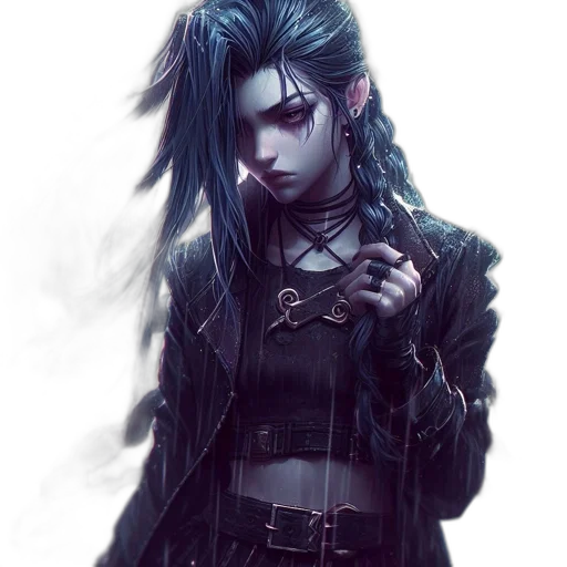 jacket, creature, cyberpunk, fantasy art transparent PNG cut-out