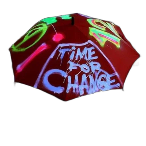 umbrella, hat, 3d render, vaporwave transparent PNG cut-out