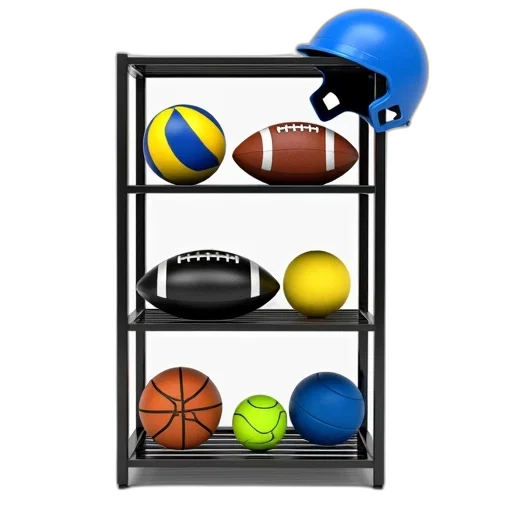 3d render, black, metal, shelf transparent PNG cut-out