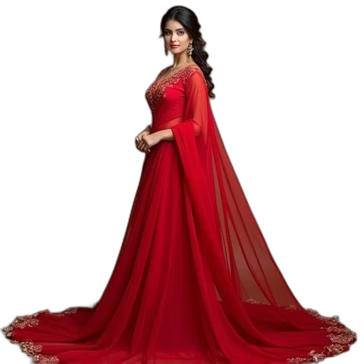dress, photorealistic, 3d render, red transparent PNG cut-out