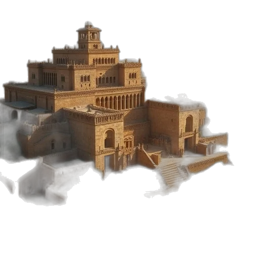 building, crown, 3d render, concept art transparent PNG cut-out
