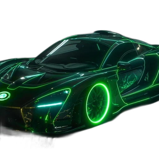 car, 3d render, concept art, cyberpunk transparent PNG cut-out