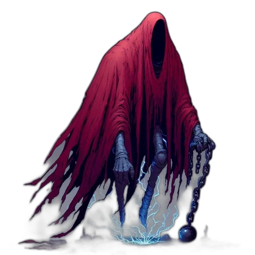 creature, mask, staff, jacket transparent PNG cut-out