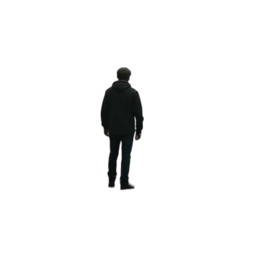 jacket, staff, robot, creature transparent PNG cut-out