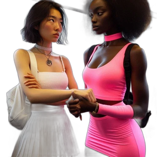 dress, jewelry, vaporwave, concept art transparent PNG cut-out