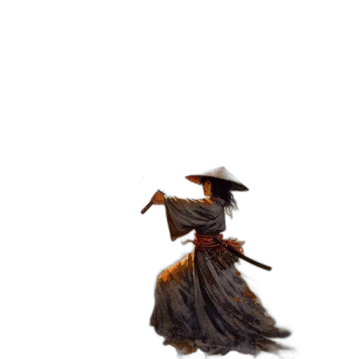 staff, dress, hat, hair transparent PNG cut-out