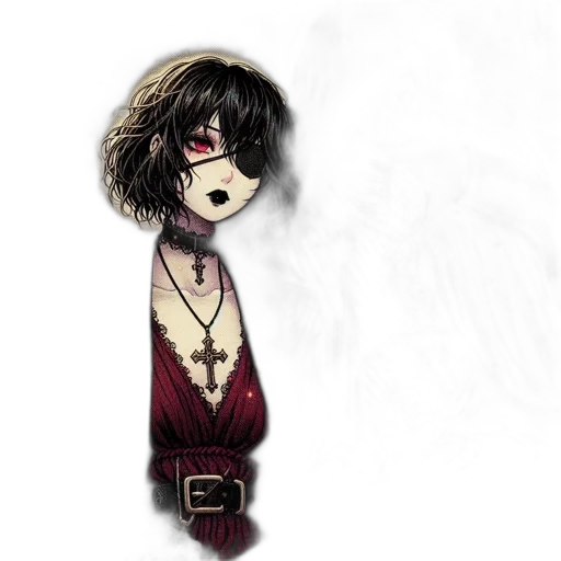 mask, creature, staff, dress transparent PNG cut-out