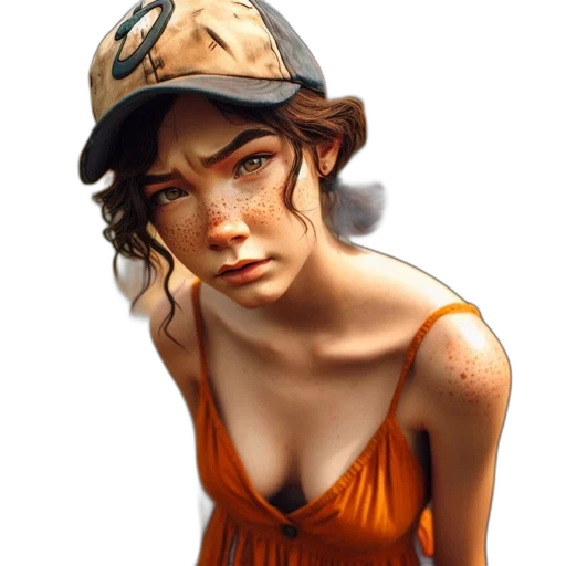 hat, dress, face, concept art transparent PNG cut-out