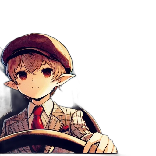 car, hat, staff, anime transparent PNG cut-out