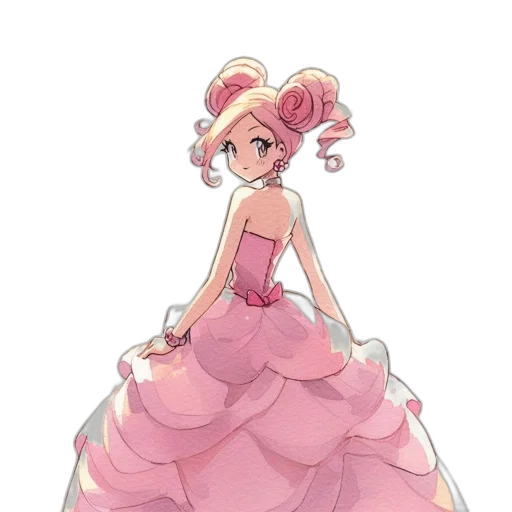 dress, crown, staff, flower transparent PNG cut-out