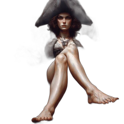 hair, hat, dress, staff transparent PNG cut-out