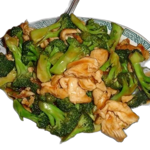 food, plate, broccoli, chicken transparent PNG cut-out