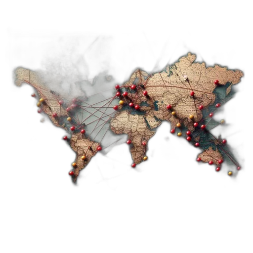intricate, world, map, adorned transparent PNG cut-out