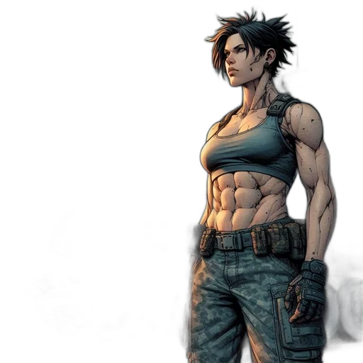 comic book art, concept art, fantasy art, 3d render transparent PNG cut-out
