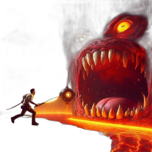 concept art, fantasy art, comic book art, pixel art transparent PNG cut-out