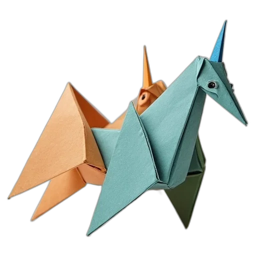 dragon, 3d render, concept art, origami transparent PNG cut-out