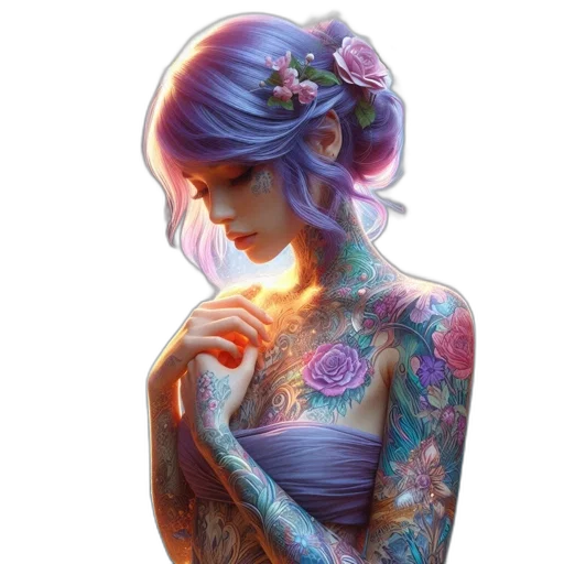 dress, jewelry, flower, face transparent PNG cut-out