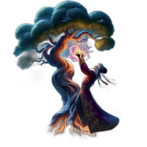 tree, dragon, concept art, fantasy art transparent PNG cut-out
