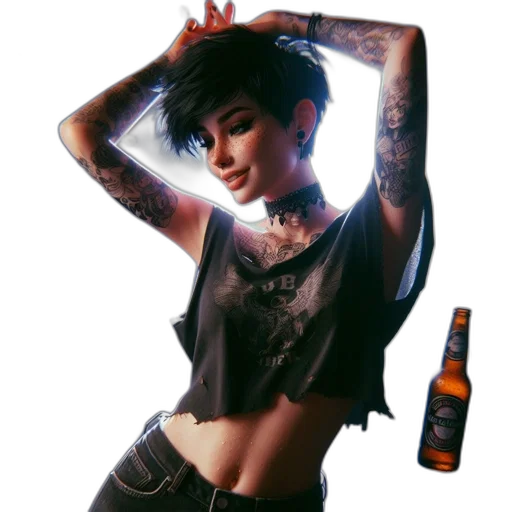 jacket, bottle, jewelry, weapon transparent PNG cut-out
