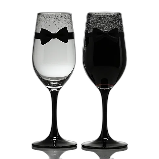 3d render, two, wine, glasses transparent PNG cut-out