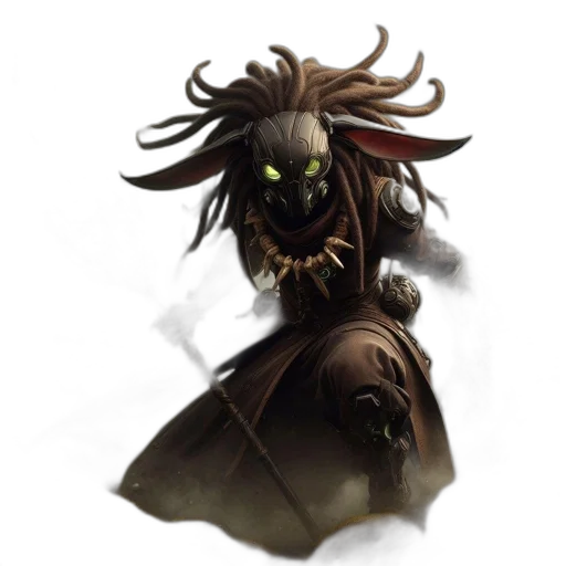 mask, creature, face, staff transparent PNG cut-out