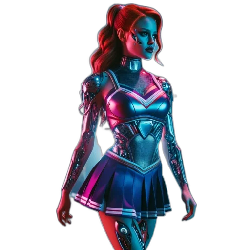 dress, robot, concept art, comic book art transparent PNG cut-out