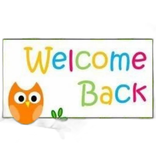 colorful, welcome, back, sign transparent PNG cut-out