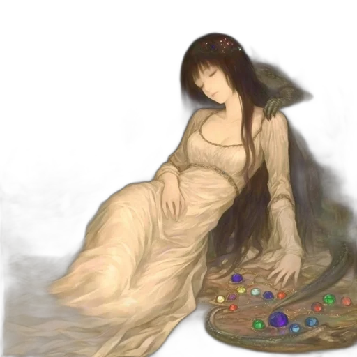 dress, jewelry, fantasy art, concept art transparent PNG cut-out