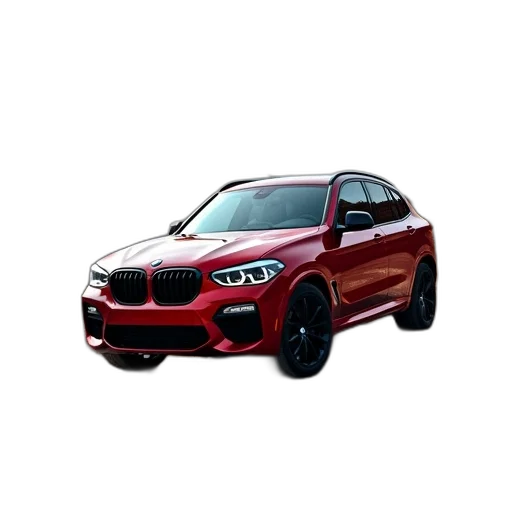 car, 3d render, photorealistic, red transparent PNG cut-out