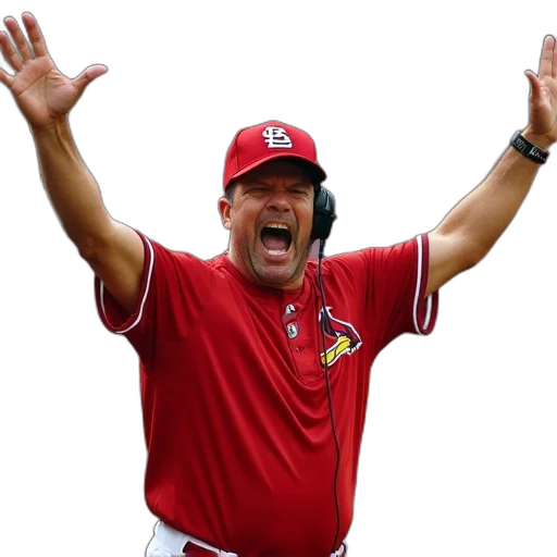 coach, person, raising, his transparent PNG cut-out