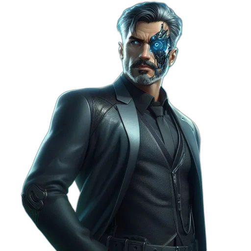 jacket, mask, concept art, cyberpunk transparent PNG cut-out