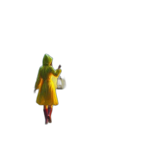 jacket, dress, creature, weapon transparent PNG cut-out