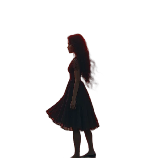 dress, hair, staff, crown transparent PNG cut-out