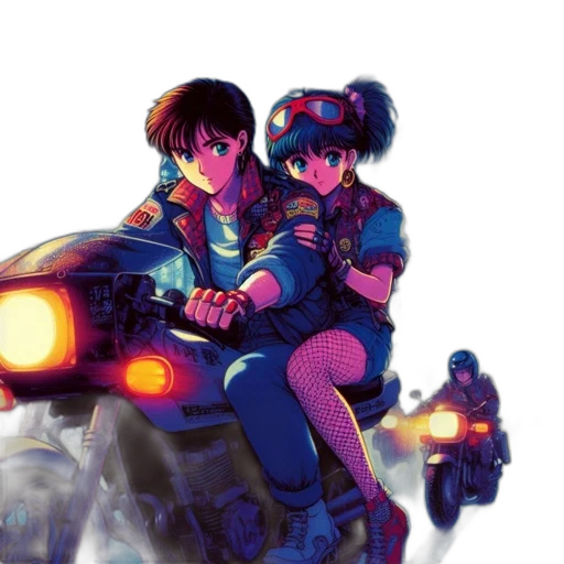 cyberpunk, concept art, vaporwave, anime transparent PNG cut-out