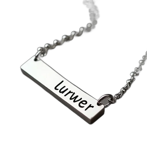 jewelry, silver, name, bar transparent PNG cut-out