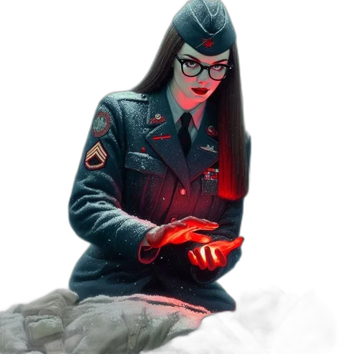 jacket, staff, weapon, creature transparent PNG cut-out