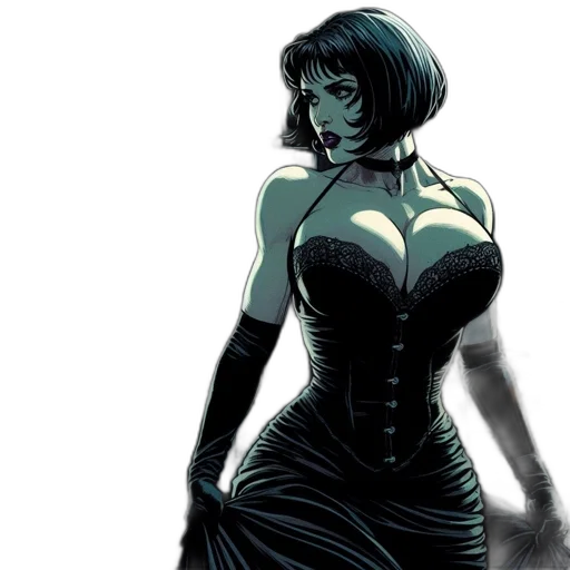 dress, comic book art, concept art, fantasy art transparent PNG cut-out