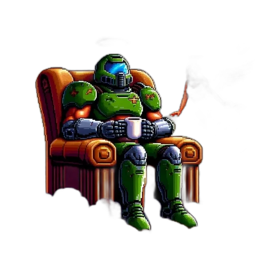 robot, furniture, pixel art, concept art transparent PNG cut-out