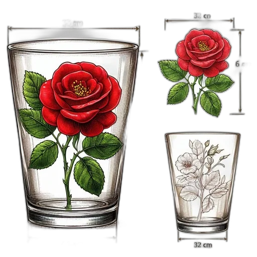 photorealistic, 3d render, oil painting, red transparent PNG cut-out