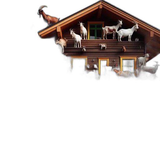 furniture, animal, building, 3d render transparent PNG cut-out