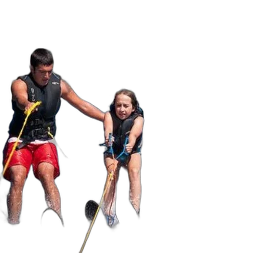 man, girl, water, skiing transparent PNG cut-out