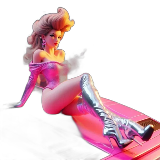 shoes, hair, concept art, 3d render transparent PNG cut-out