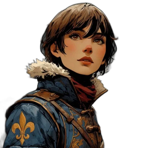 face, jacket, crown, staff transparent PNG cut-out
