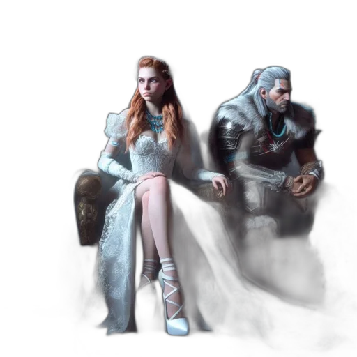 sword, dress, concept art, fantasy art transparent PNG cut-out
