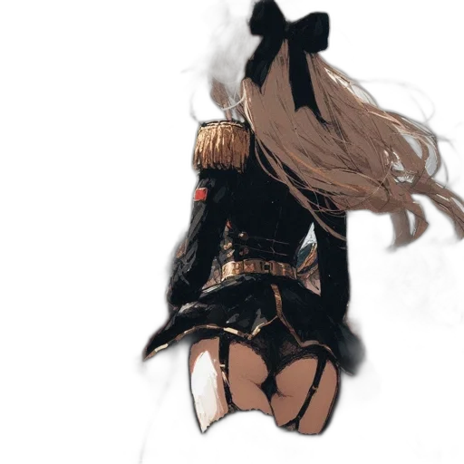 dress, mask, hair, jacket transparent PNG cut-out