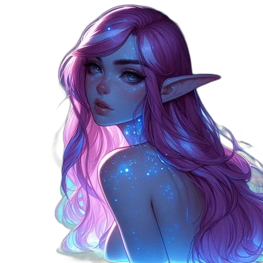 face, fantasy art, concept art, watercolor transparent PNG cut-out